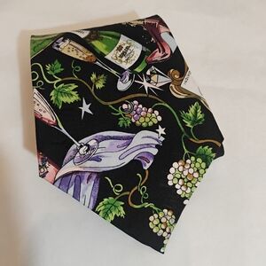 Vintage Nicole Miller Happy New Year Party Silk Mens Tie 90s